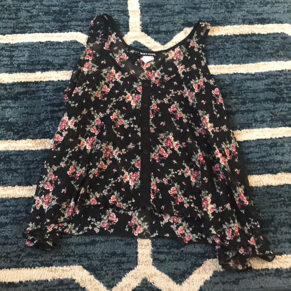 Wet Seal See Through Shirt Medium